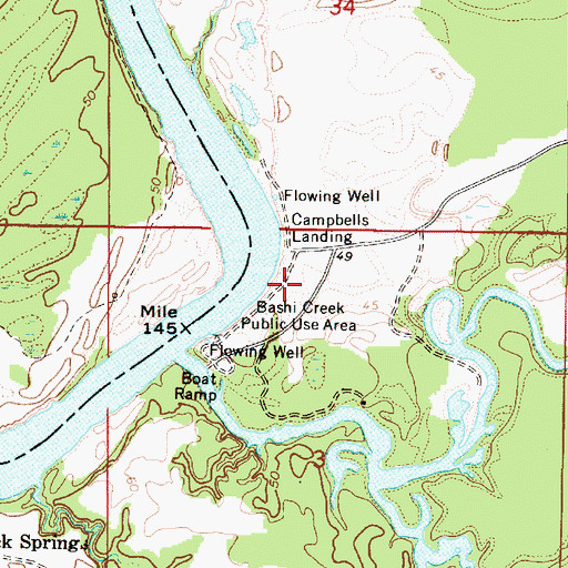 Topographic Map of Bashi Creek Public Use Area, AL