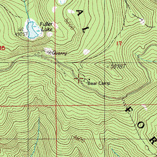 Topographic Map of Bear Camp, OR