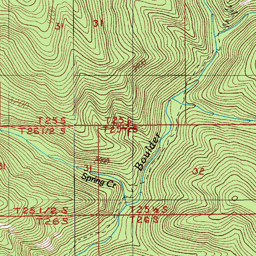 Topographic Map of Boulder Creek Wilderness, OR