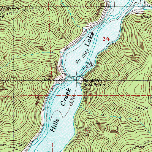 Topographic Map of Bingham Recreation Site, OR