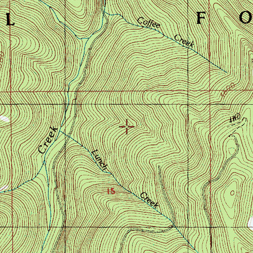 Topographic Map of Lunch Creek, OR