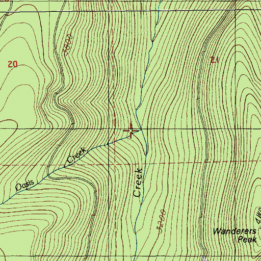 Topographic Map of Oasis Creek, OR