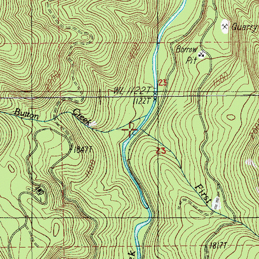 Topographic Map of First Creek, OR