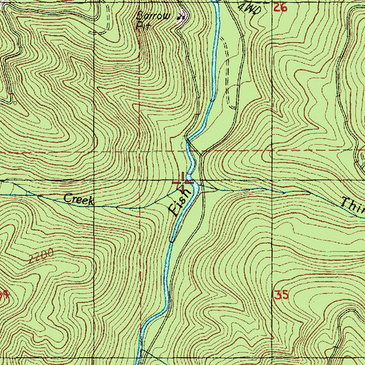 Topographic Map of Third Creek, OR