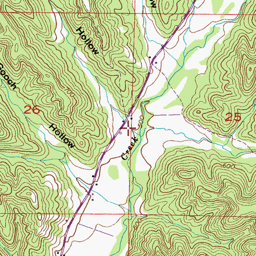 Topographic Map of Baskens Hollow, AL
