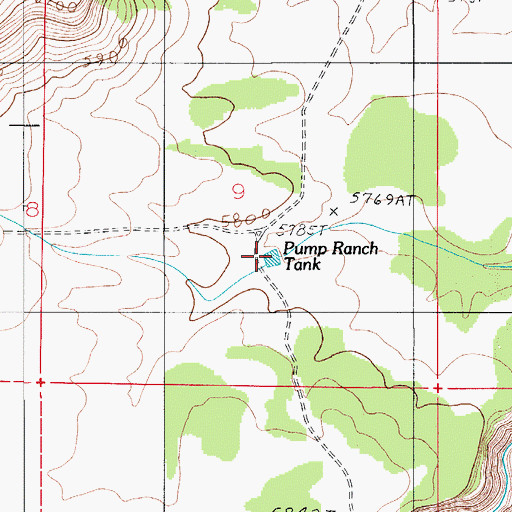 Topographic Map of Pump Ranch Tank, AZ