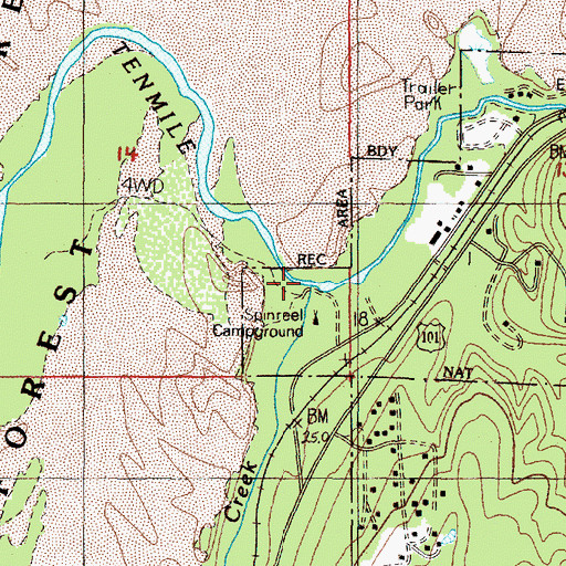 Topographic Map of Saunders Creek, OR