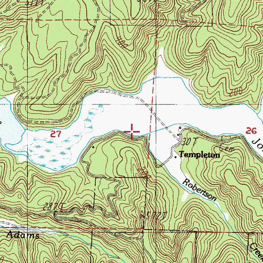 Topographic Map of Robertson Creek, OR