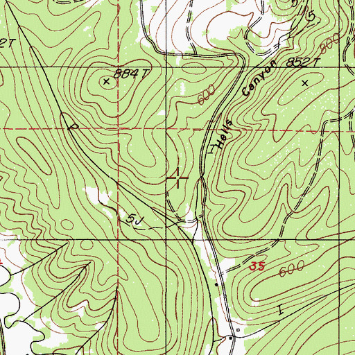 Topographic Map of Hells Canyon, OR