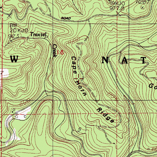 Topographic Map of Cape Horn Ridge, OR