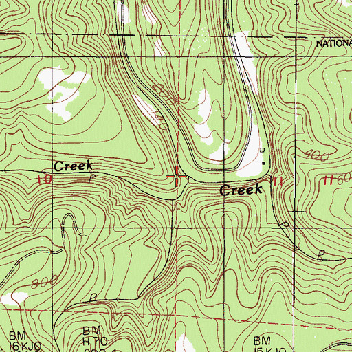 Topographic Map of Jackass Creek, OR