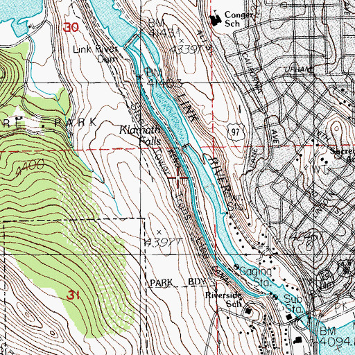 Topographic Map of Keno Canal, OR