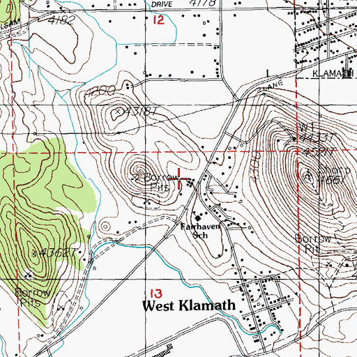 Topographic Map of Fairhaven, OR