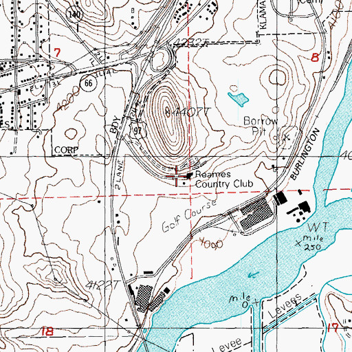 Topographic Map of Reames Country Club, OR