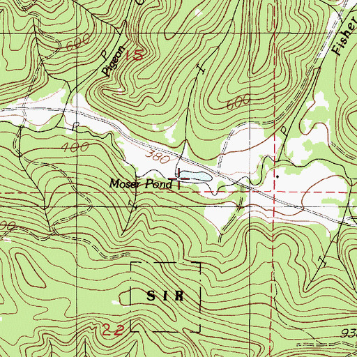 Topographic Map of Moser Pond, OR