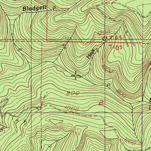Topographic Map of Hays Creek, OR