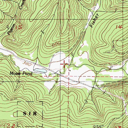 Topographic Map of Fisher Creek, OR
