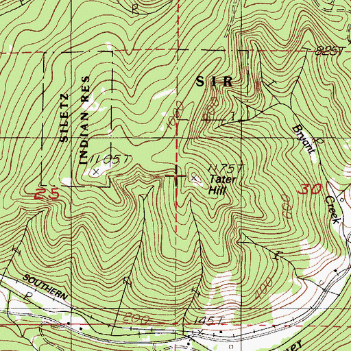 Topographic Map of Tater Hill, OR