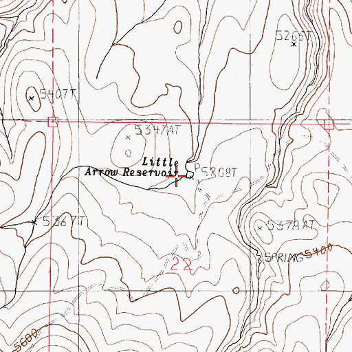 Topographic Map of Little Arrow Reservoir, OR