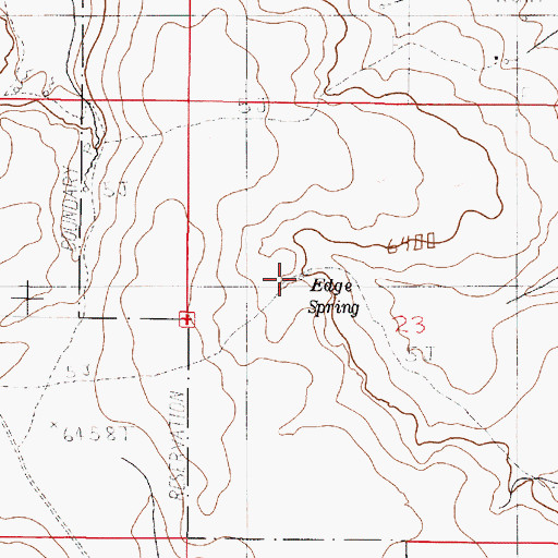 Topographic Map of Edge Spring, OR