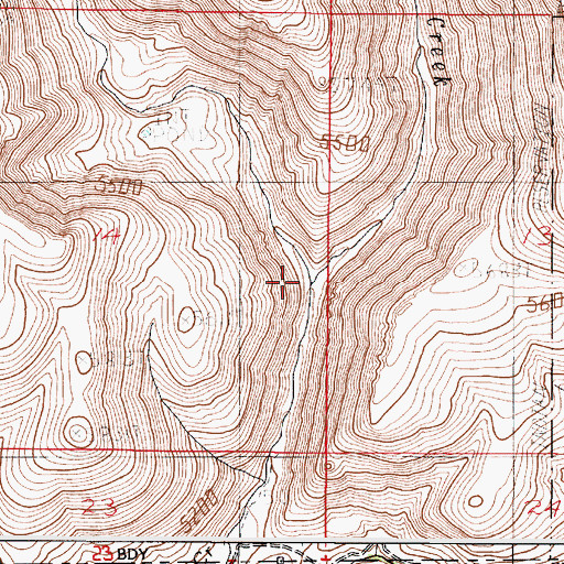 Topographic Map of Rock Creek, OR