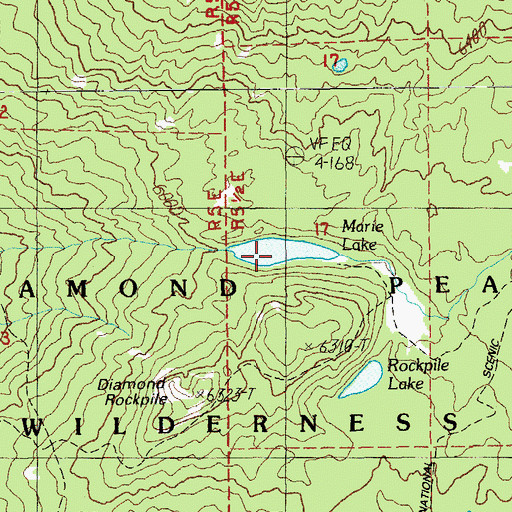 Topographic Map of Marie Lake, OR