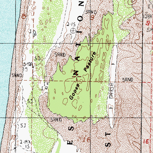 Topographic Map of Goose Pasture, OR