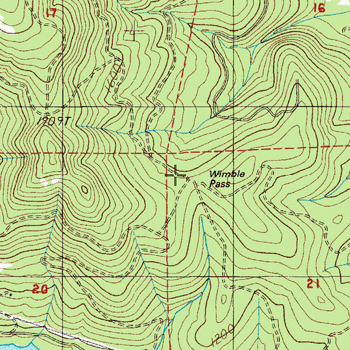 Topographic Map of Wimble Pass, OR