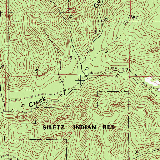 Topographic Map of Gunn Creek, OR