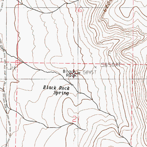 Topographic Map of Black Rock, OR
