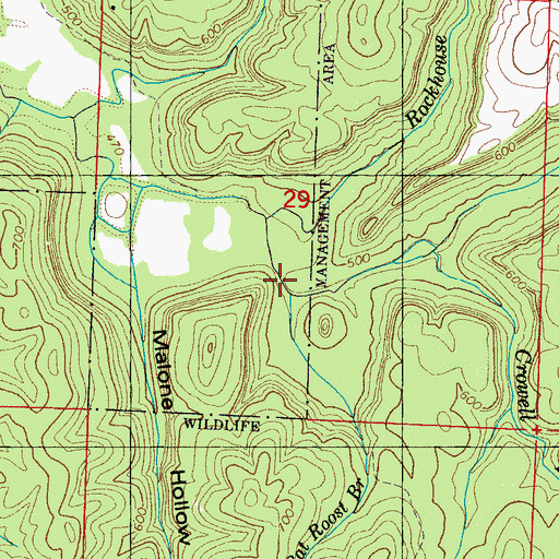 Topographic Map of Bat Roost Branch, AL
