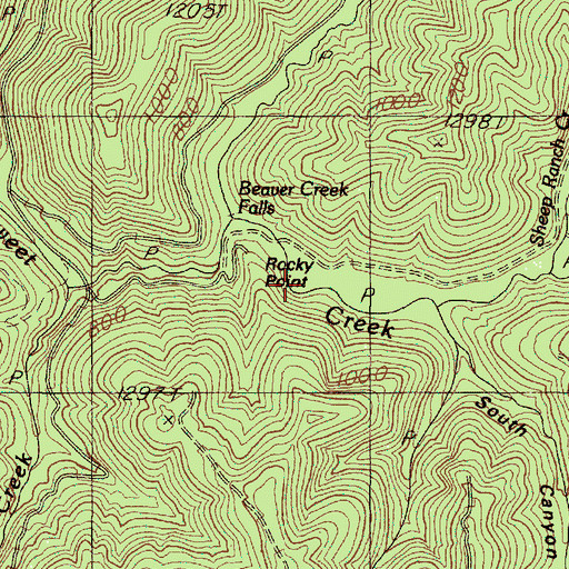 Topographic Map of Rocky Point, OR