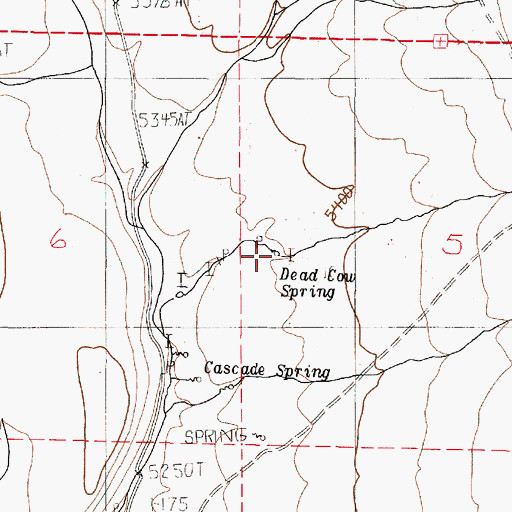 Topographic Map of Dead Cow Spring, OR