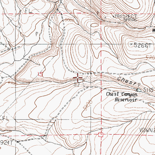 Topographic Map of Chest Canyon, OR