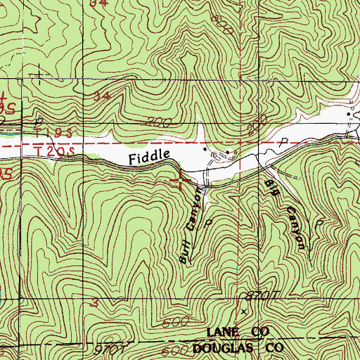 Topographic Map of Bull Canyon, OR