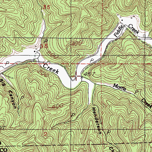 Topographic Map of Morris Creek, OR