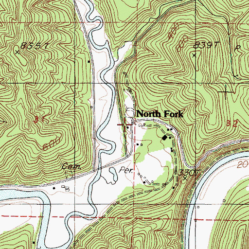 Topographic Map of North Fork, OR