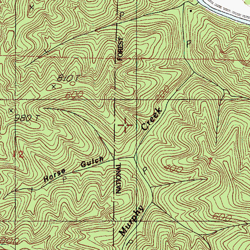 Topographic Map of Horse Gulch, OR
