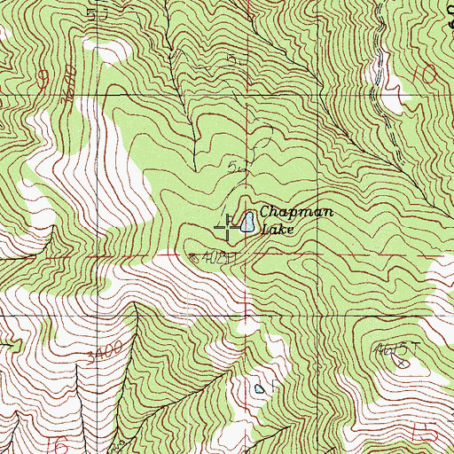 Topographic Map of Chapman Lake, OR