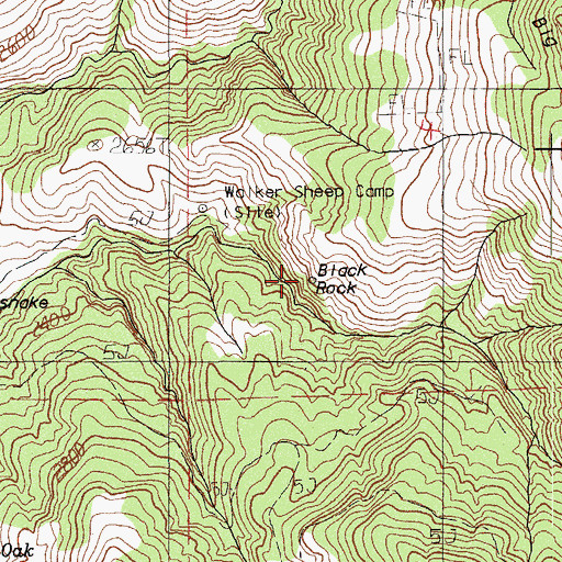 Topographic Map of Black Rock, OR