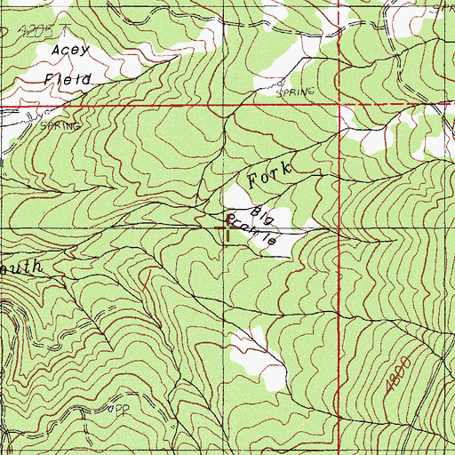 Topographic Map of Big Prairie, OR