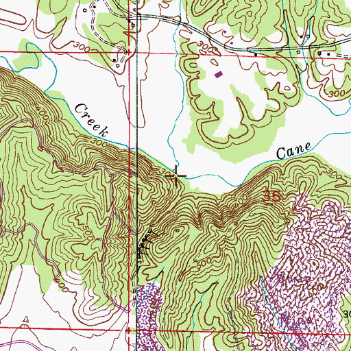 Topographic Map of Bates Creek, AL