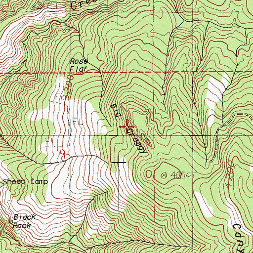 Topographic Map of Big Craggy, OR
