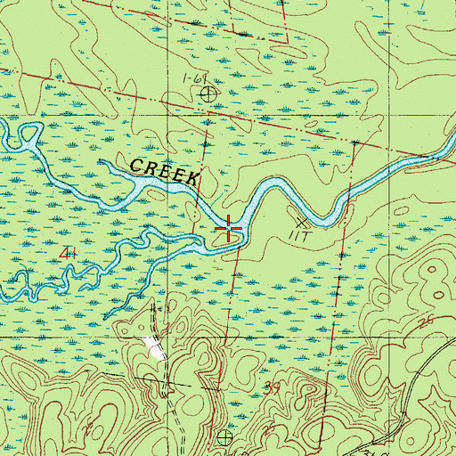 Topographic Map of Bates Creek, AL