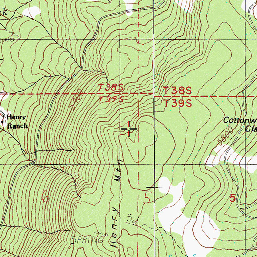 Topographic Map of Henry Mountain, OR