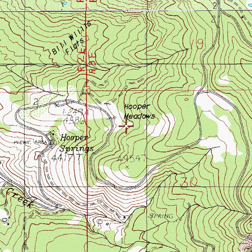 Topographic Map of Hooper Meadows, OR