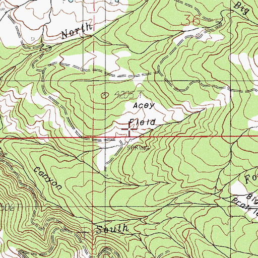 Topographic Map of Acey Field, OR