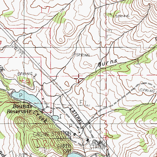 Topographic Map of Burns Gulch, OR