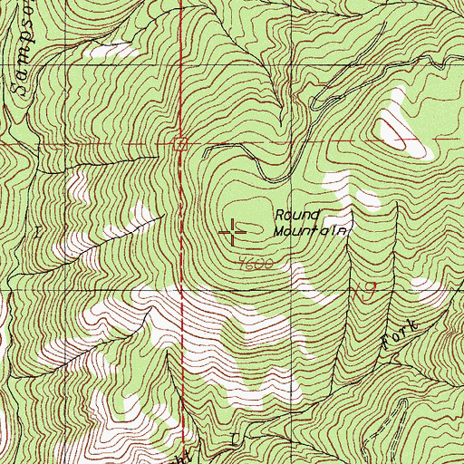 Topographic Map of Round Mountain, OR