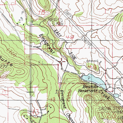 Topographic Map of Emigrant Channel, OR
